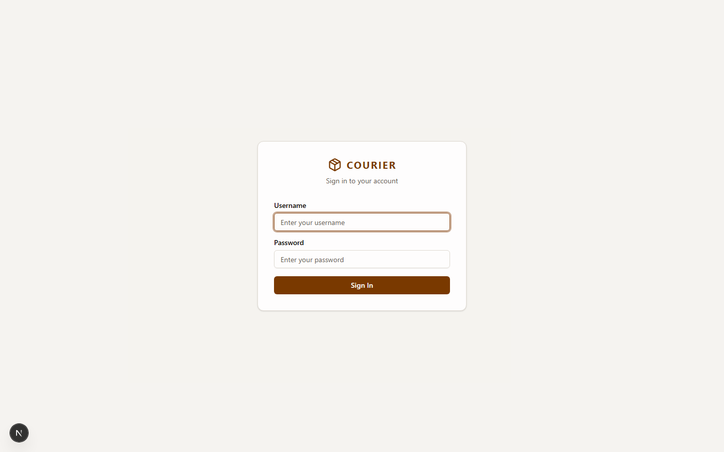 Courier MFT login page with Entra ID authentication